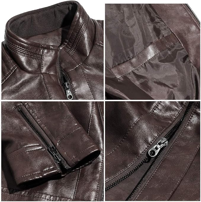 DEVORO Men's Wuful Faux Leather Jackets