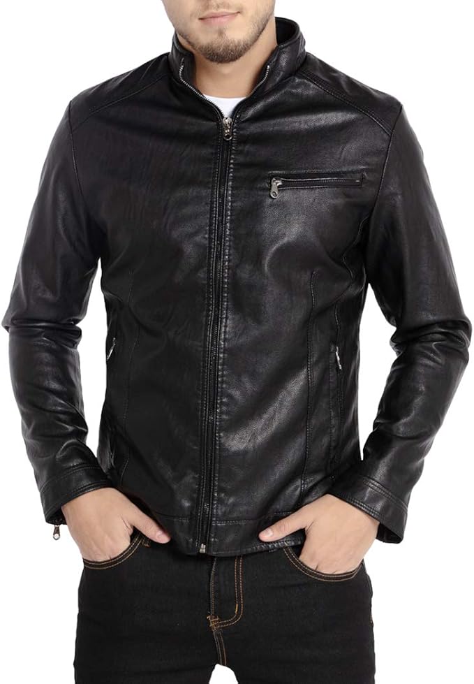 DEVORO Men's Wuful Faux Leather Jackets