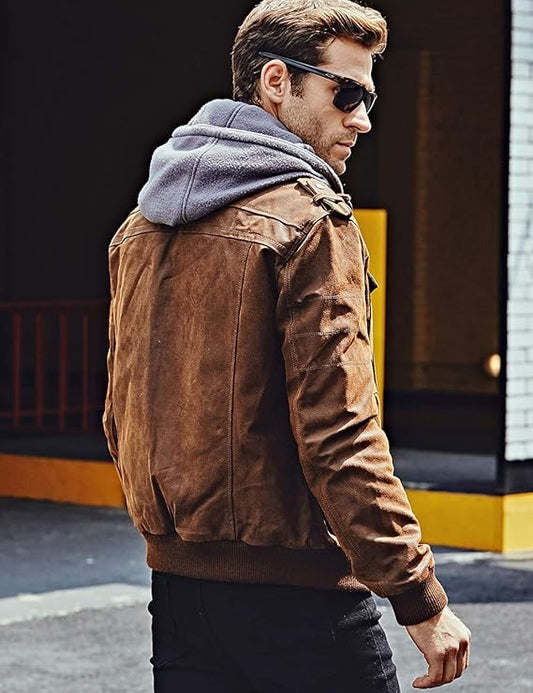 Brown + Gray Flavour Leather Jacket