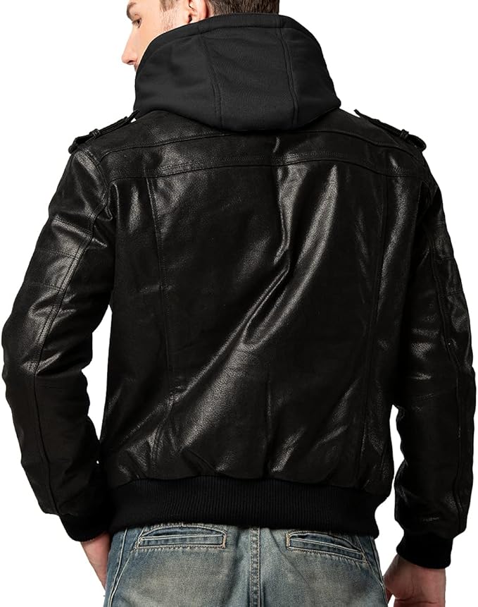 DEVORO Men’s Premium Leather Motorcycle Jacket