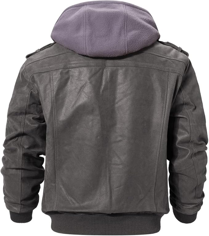 DEVORO Men’s Premium Leather Motorcycle Jacket