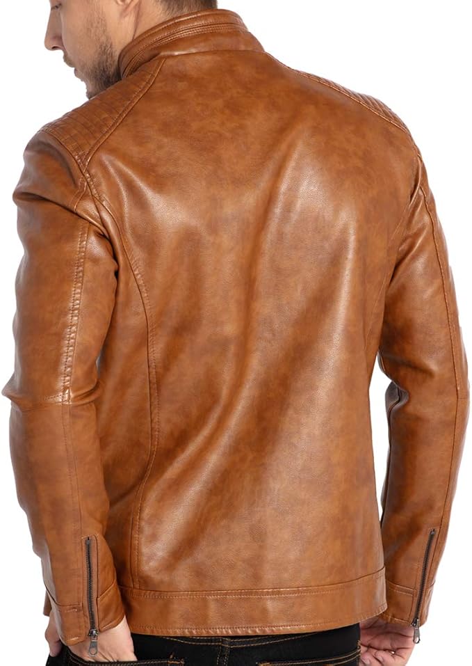 DEVORO Men's Wuful Faux Leather Jackets
