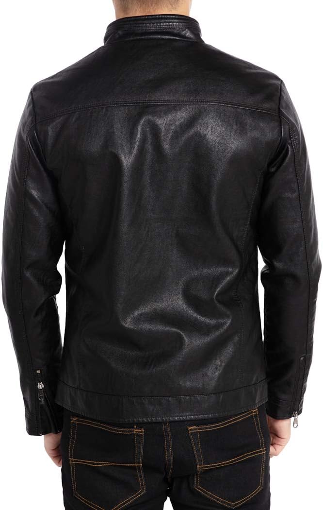 DEVORO Men's Wuful Faux Leather Jackets