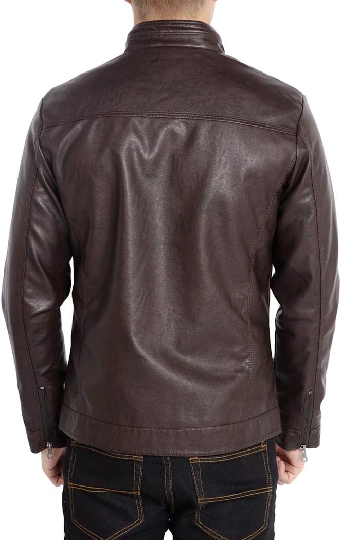 DEVORO Men's Wuful Faux Leather Jackets