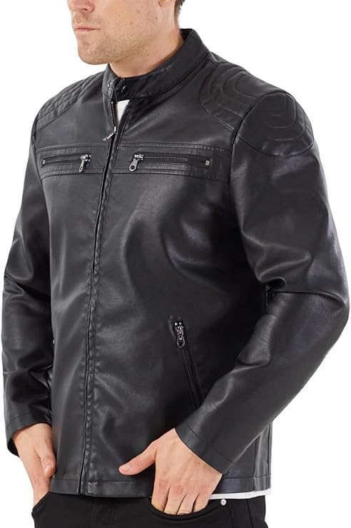 DEVORO Men's Wuful Faux Leather Jackets