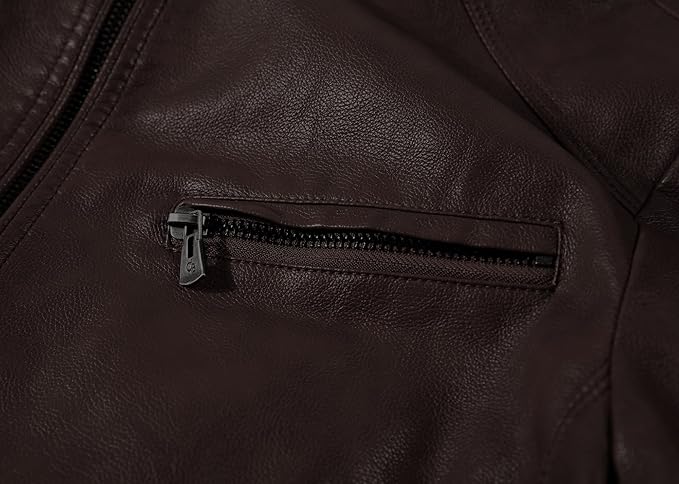 DEVORO Men's Wuful Faux Leather Jackets