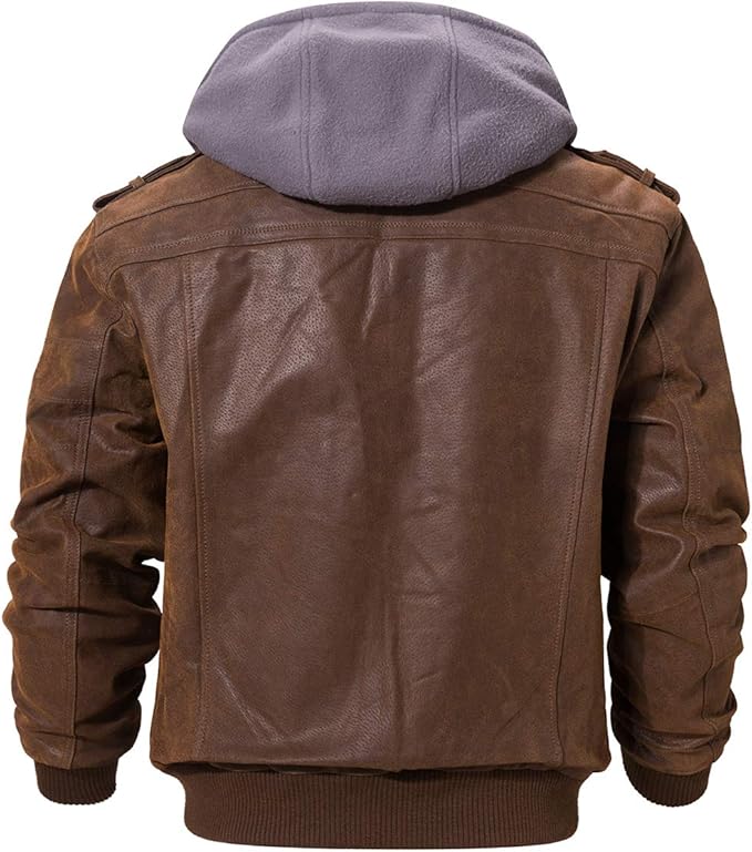 Brown + Gray Flavour Leather Jacket