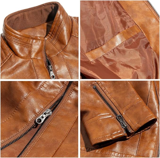 DEVORO Men's Wuful Faux Leather Jackets