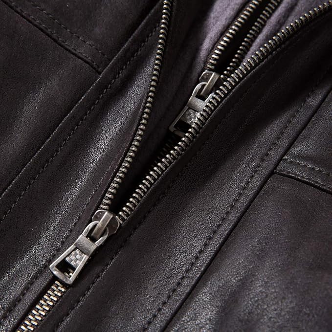 DEVORO Men’s Premium Leather Motorcycle Jacket