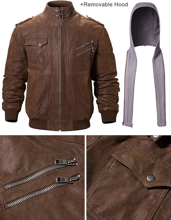 Brown + Gray Flavour Leather Jacket