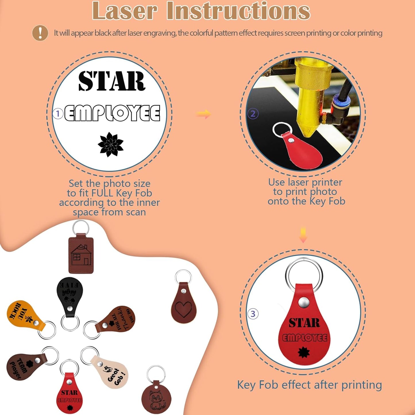 Laser Engraving Blanks - 60pcs Leatherette Khaki Hat Patches - PU Leather Iron on Hat Patch for DIY Custom Laserable Engravable