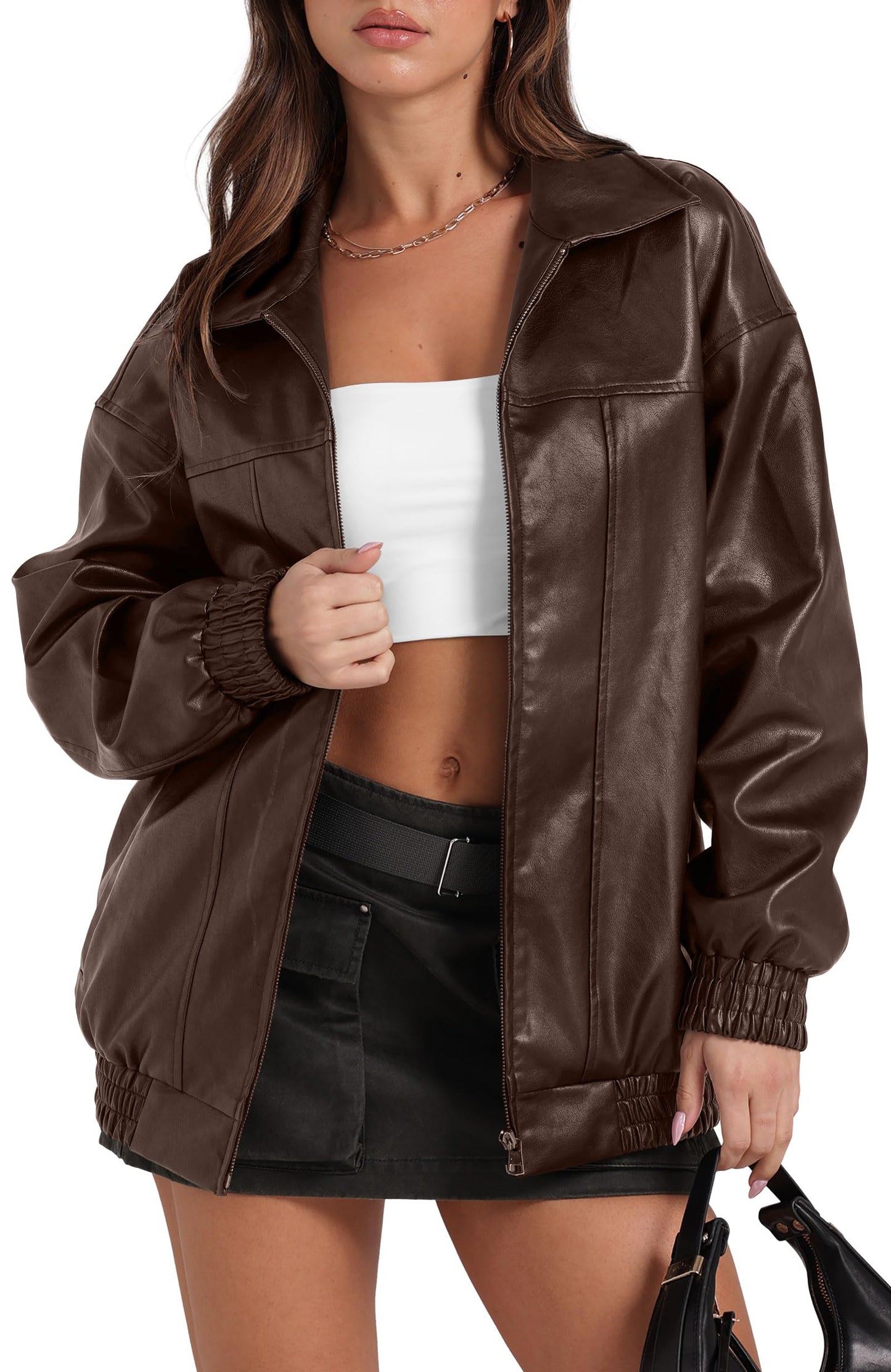 Women Sampeel Leather Jacket Women Faux