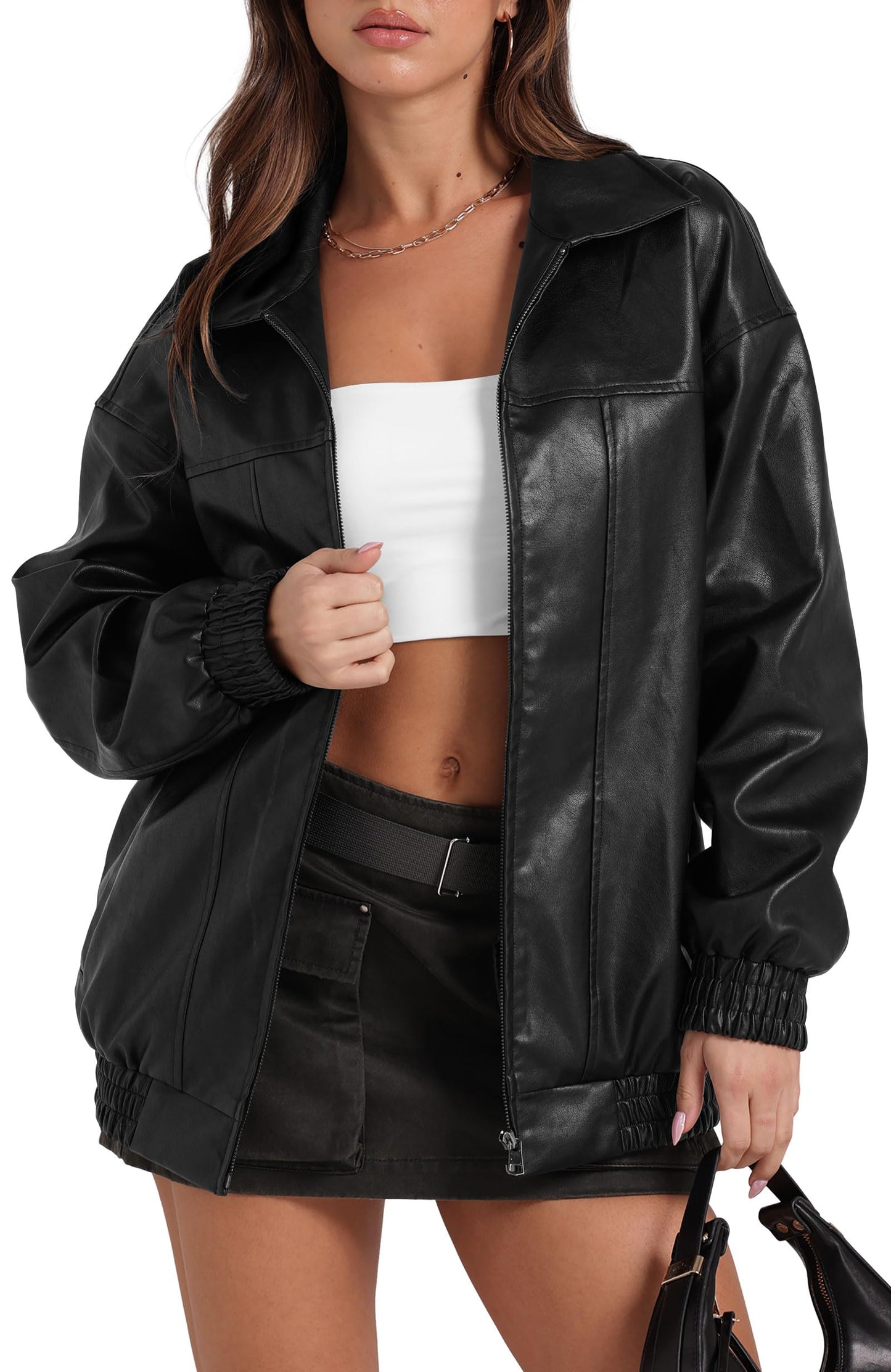 Women Sampeel Leather Jacket Women Faux