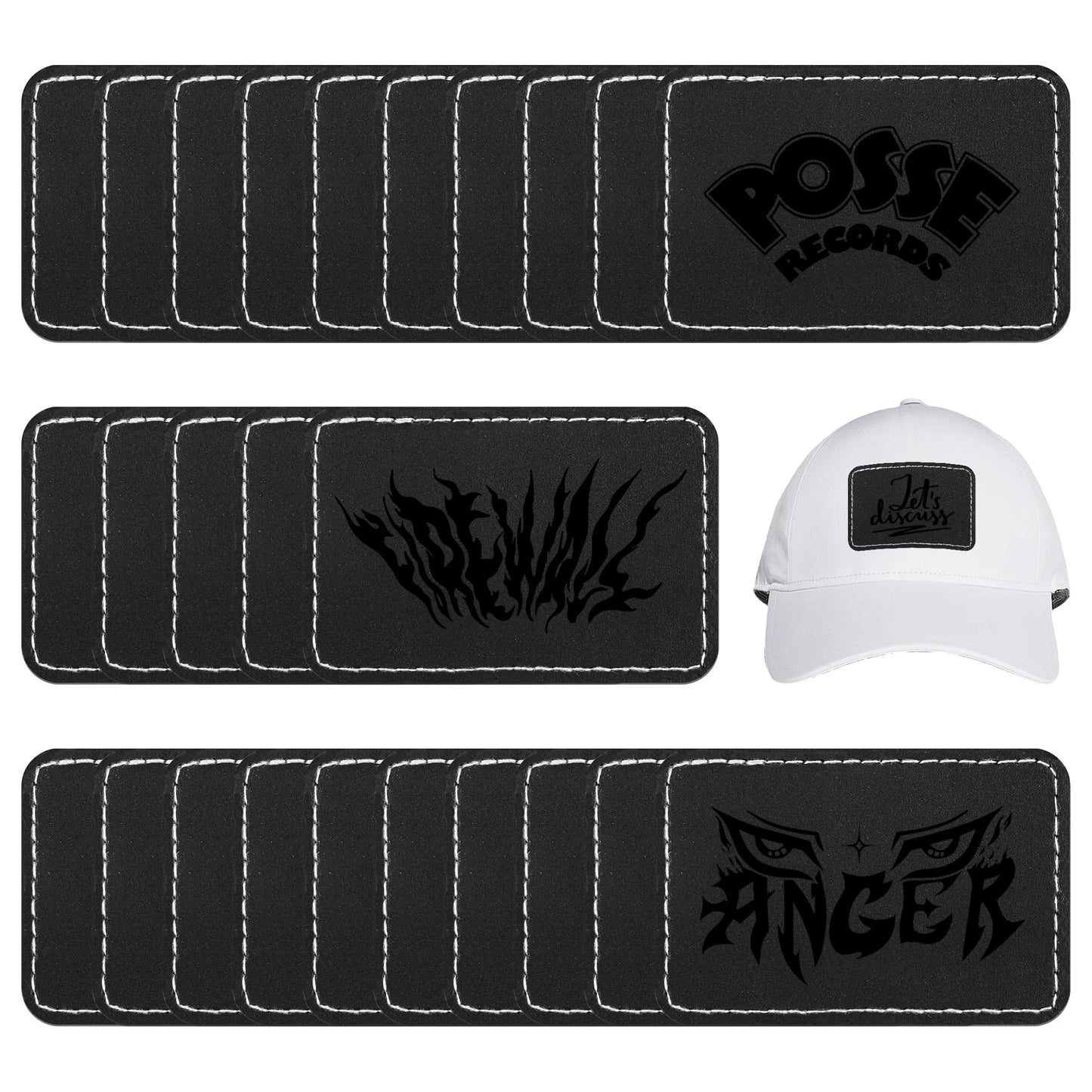 Black Leather Hat Patches
