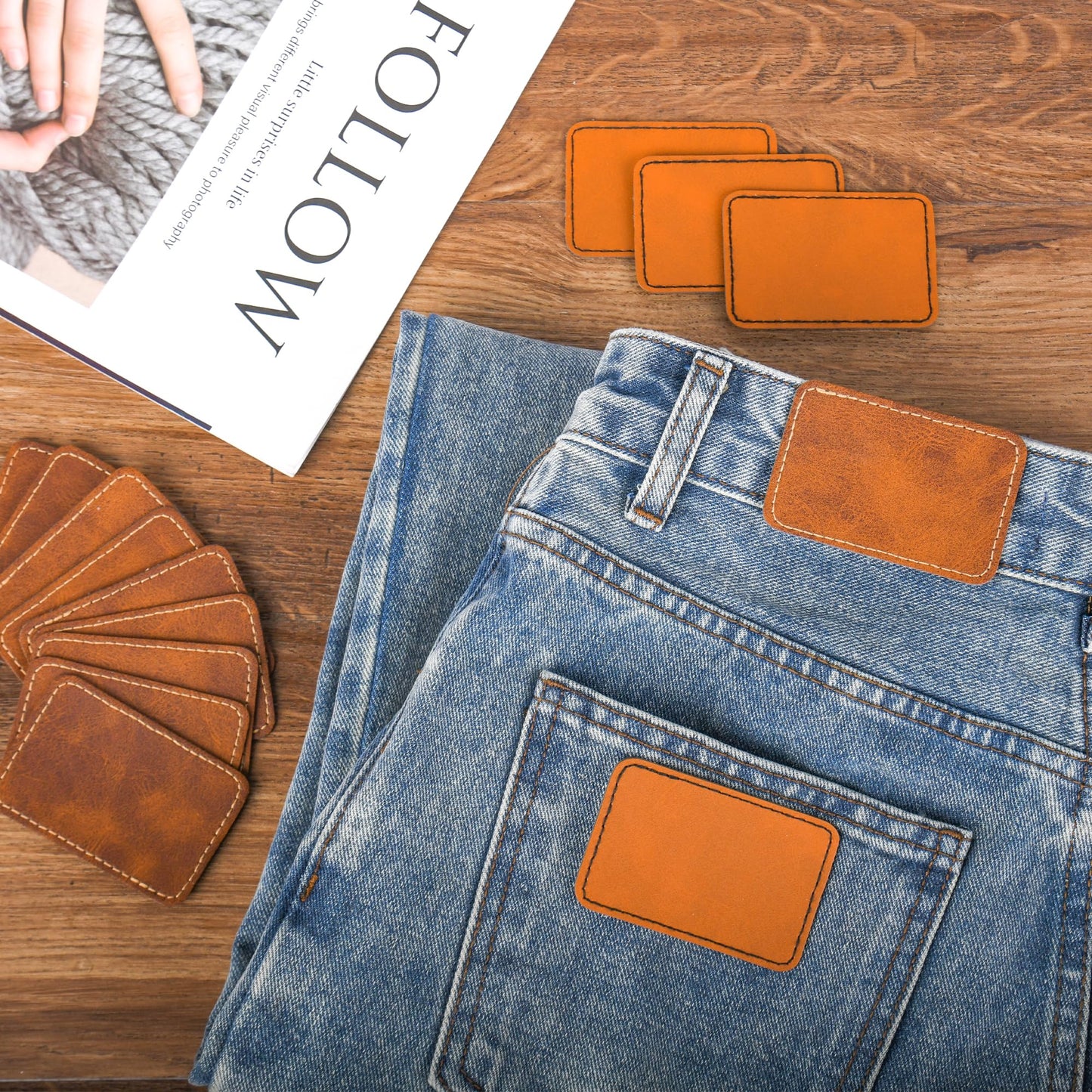 Brown Leather Hat Patches