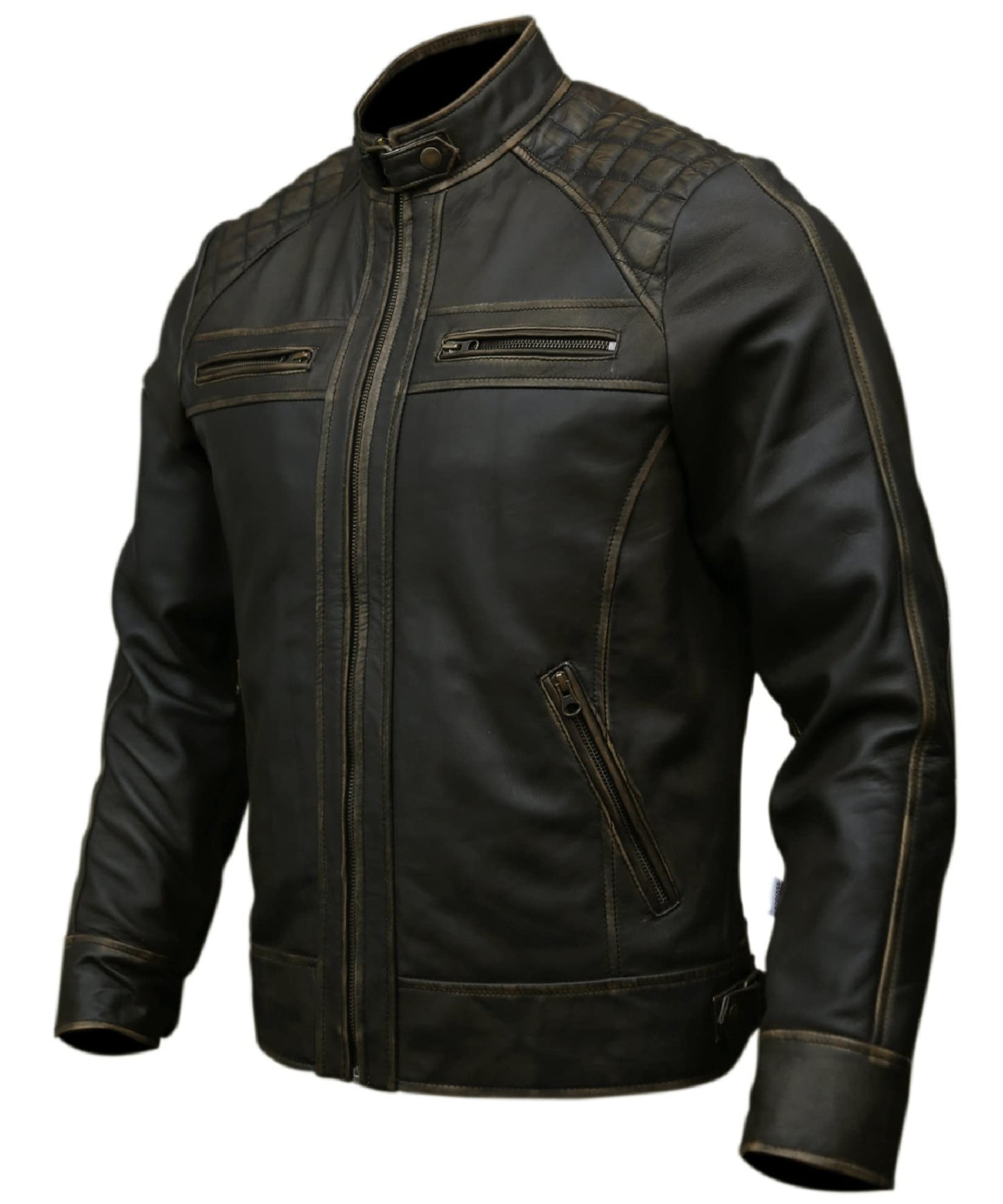 DEVORO Men's Distressed Artistry Leather