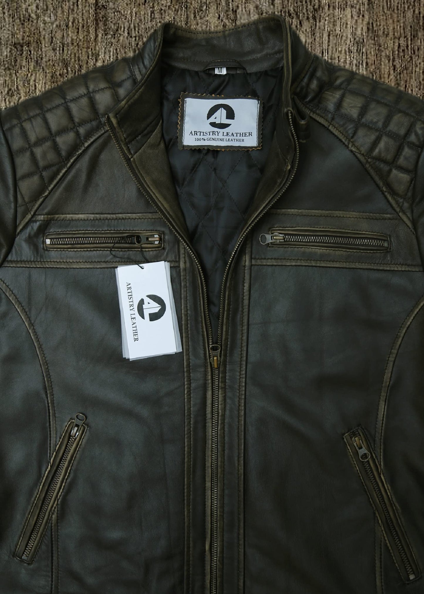 DEVORO Men's Distressed Artistry Leather