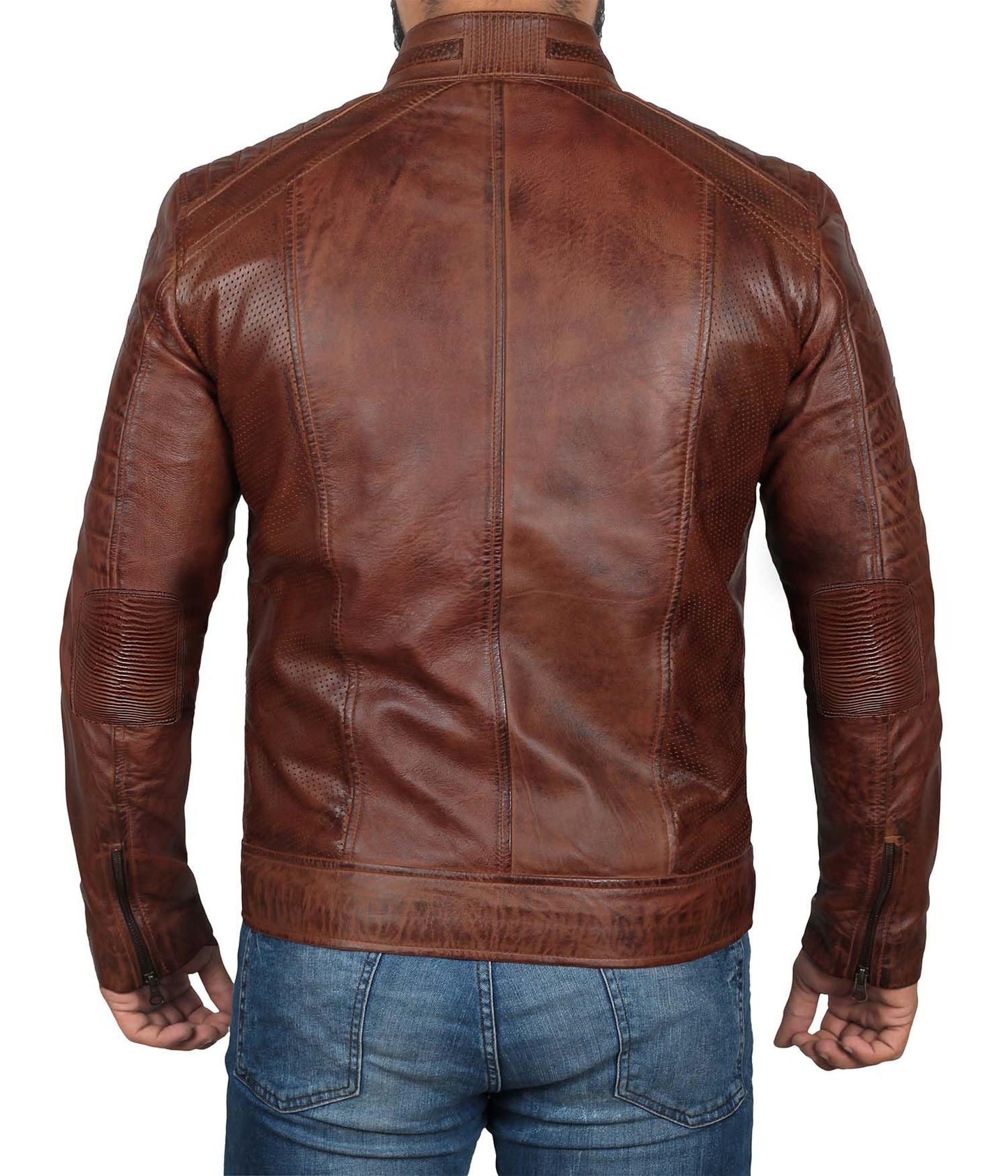 Austin Brown Decrum Leather Jacket