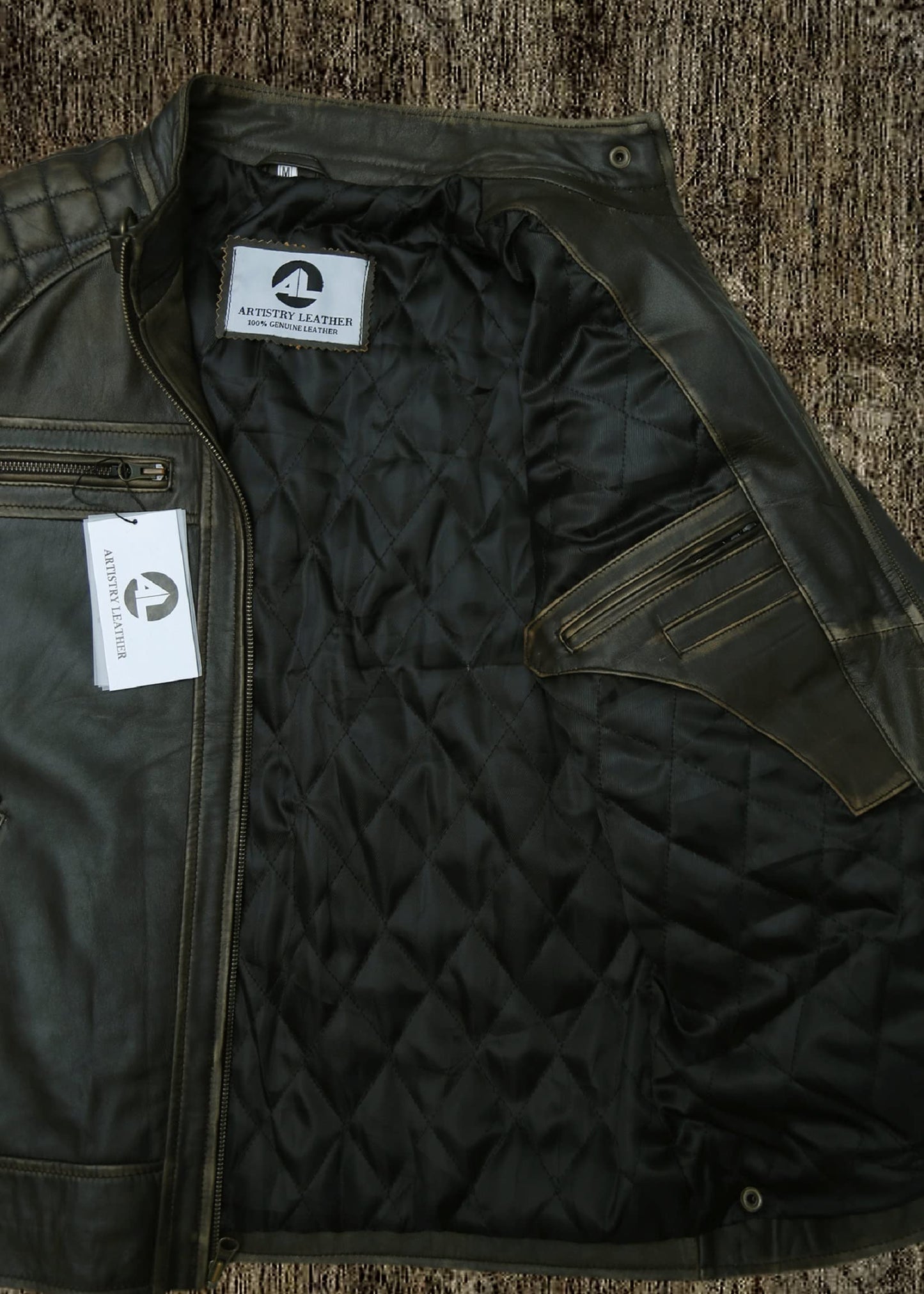 DEVORO Men's Distressed Artistry Leather