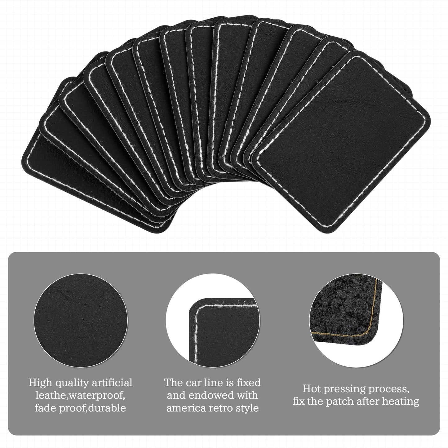 Black Leather Hat Patches