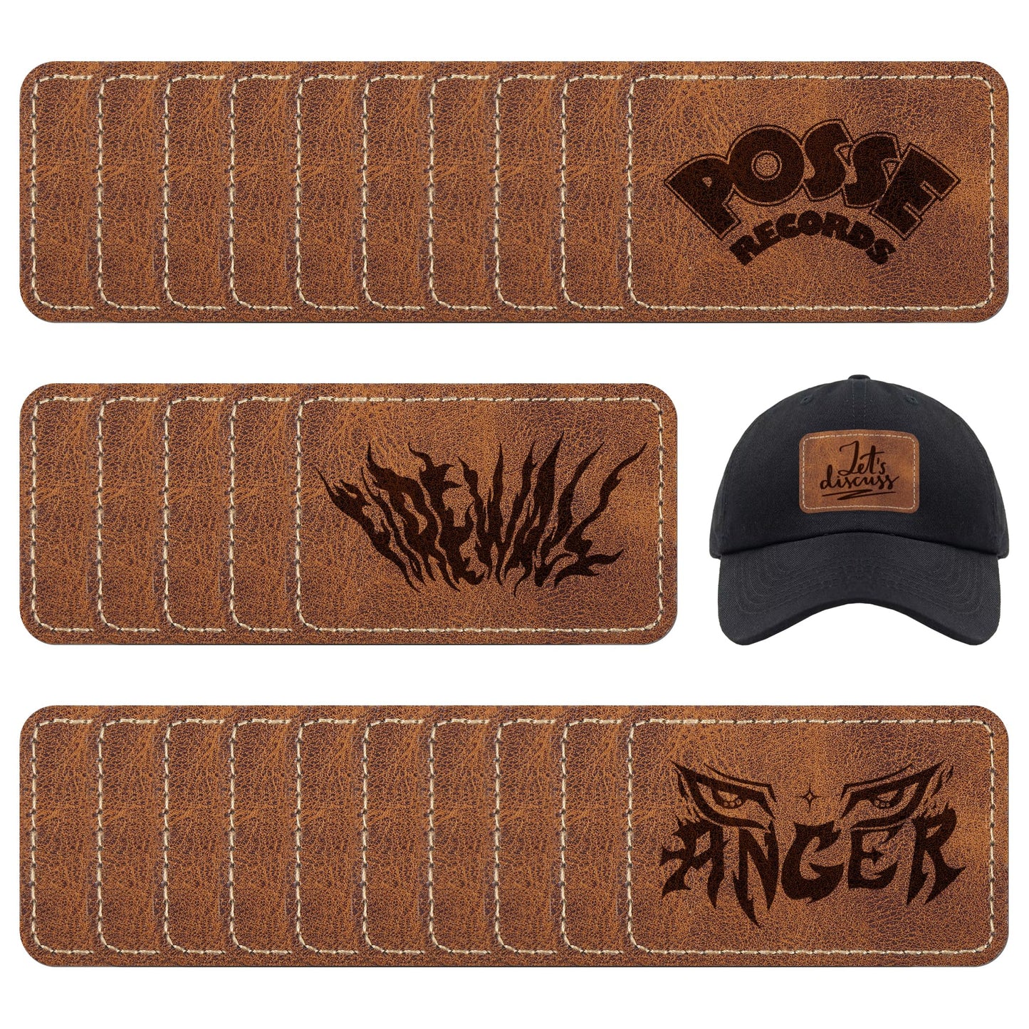 Brown Leather Hat Patches